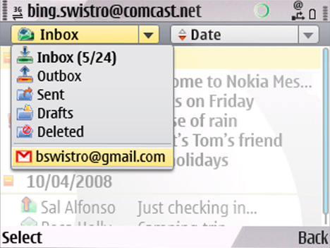 Nokia Messaging: So sieht das neue E-Mail-Programm f�r Symbian S60 aus
