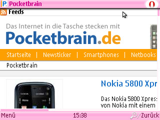 Opera Mini 4.2 in Pink: Die Skins wechseln nur die Farbe