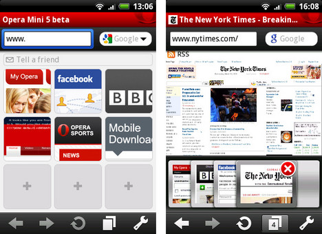 Der Opera Mini komprimiert die Daten und gibt Einblick in die Nutzung