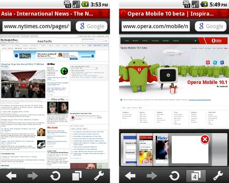 Opera Mobile 10.1 for Android