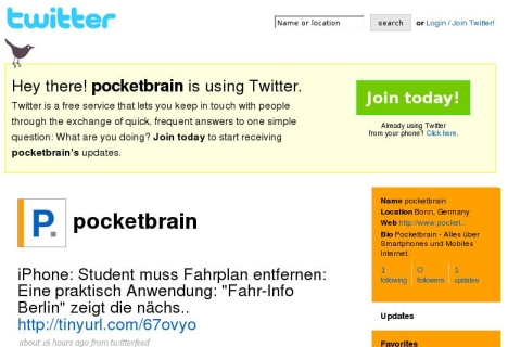 Pocketbrain auf Twitter