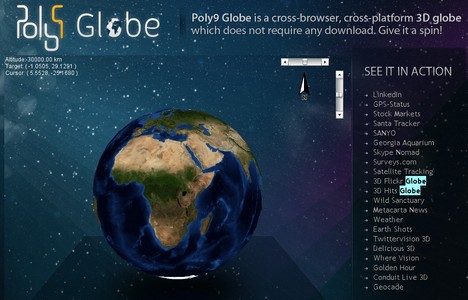 Poly9 Globe ist wie Google Earth - nur im Browser