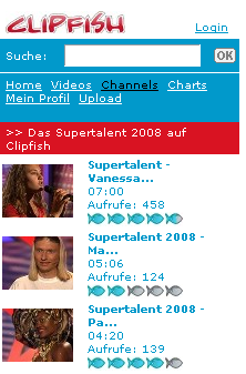 Clipfish mobil zeigt 