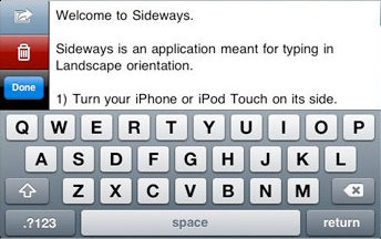 Mit Sideways lassen sich E-Mails auf dem iphone im Querformat und somit schneller tippen