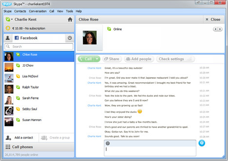 Skype mit Facebook-Tab