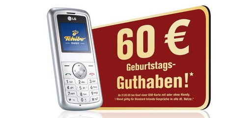 Tchibo verschenkt 60 Euro Startguthaben