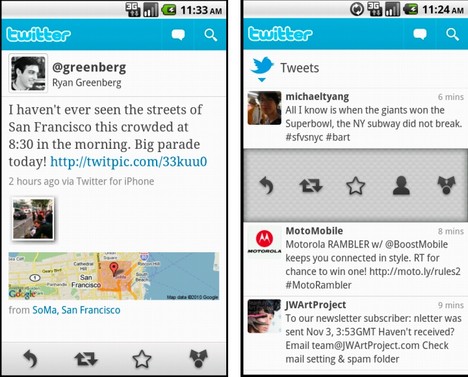 Mit dem Update schlie�t Twitter auf dem Android-Handy zum iPhone auf