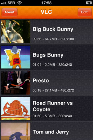 So sieht der VLC auf dem iPhone aus