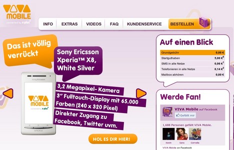 Viva Mobile lockt eigentlich mit g�nstigen SMS und MMS