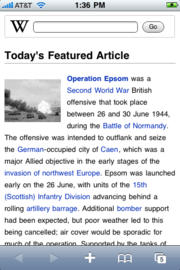 Wikipedia Mobile auf dem iPhone