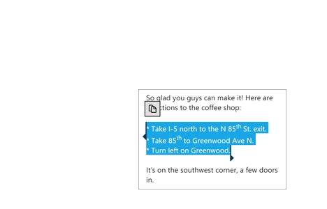 So sieht Copy and Paste auf einem Windows Phone aus
