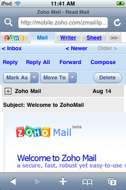 Zoho Mail auf dem iPhone