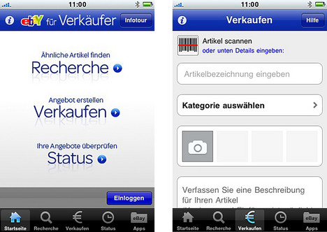 eBay f�r Verk�ufer auf dem iPhone