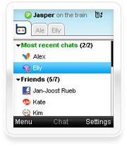 Kontakliste des eBuddy Mobile Messengers