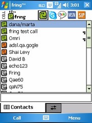 Fring for Windows Mobile (hier noch in einer �lteren Version)