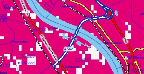 UMTS/HSUPA-Funkl�cher rund um die T-Mobile-Zentrale
