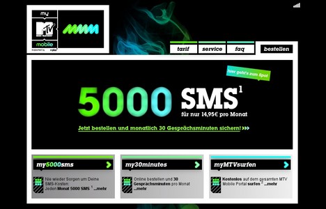 Noch gibt es auf myMTVmobile nur 5.000 SMS f�r den Preis