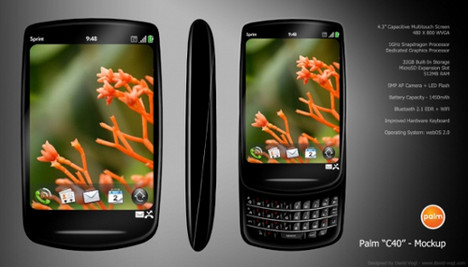 Dieses Bild des Palm C40 stammt nicht von Palm, sondern aus dem Grafikprogramm
