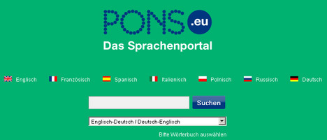Screenshot von pons.eu