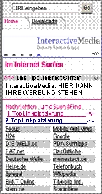 Die Inhalte rutschen nach unten